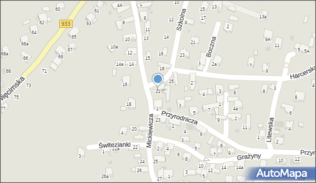 Libiąż, Mickiewicza Adama, 21, mapa Libiąż