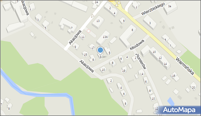 Lidzbark Warmiński, Miodowa, 7, mapa Lidzbark Warmiński