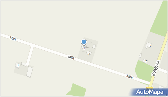 Ligowo, Miła, 4, mapa Ligowo