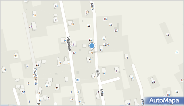 Lipowa, Miła, 9, mapa Lipowa