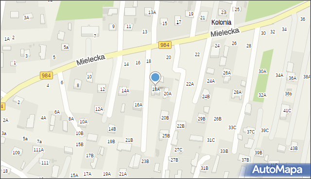 Lisia Góra, Mielecka, 18A, mapa Lisia Góra