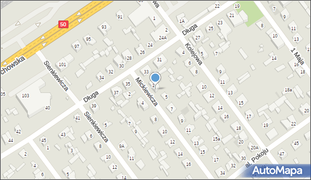 Łochów, Mickiewicza Adama, 3, mapa Łochów