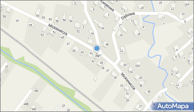 Łodygowice, Mickiewicza Adama, 39a, mapa Łodygowice