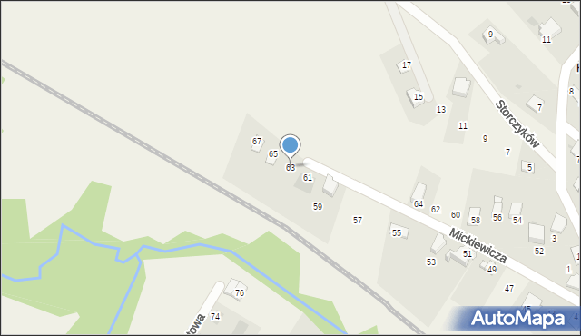 Łodygowice, Mickiewicza Adama, 63, mapa Łodygowice