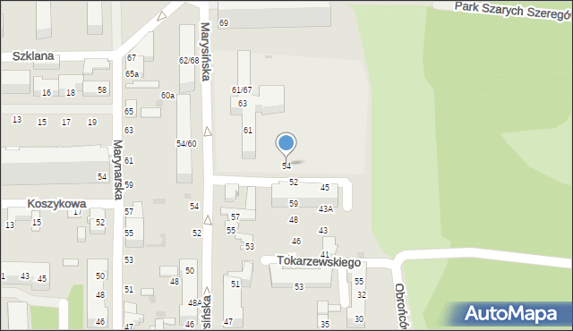 Łódź, Mianowskiego Józefa, 54, mapa Łodzi