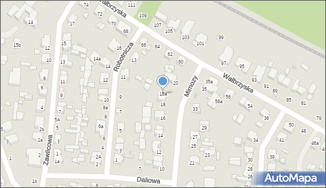 Łódź, Mimozy, 18a, mapa Łodzi