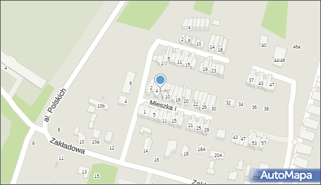 Łódź, Mieszka I, 6, mapa Łodzi