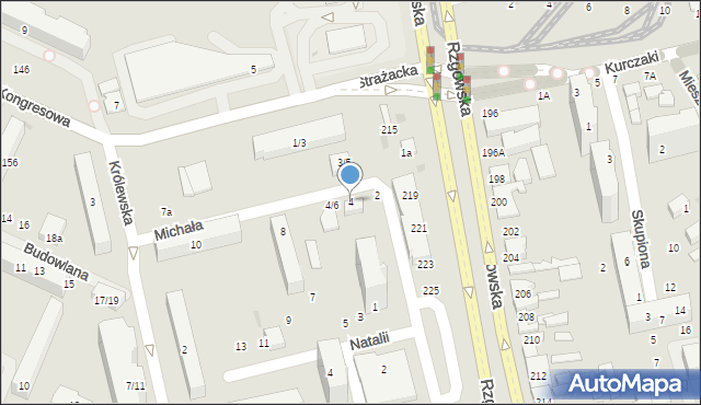 Łódź, Michała, 4, mapa Łodzi