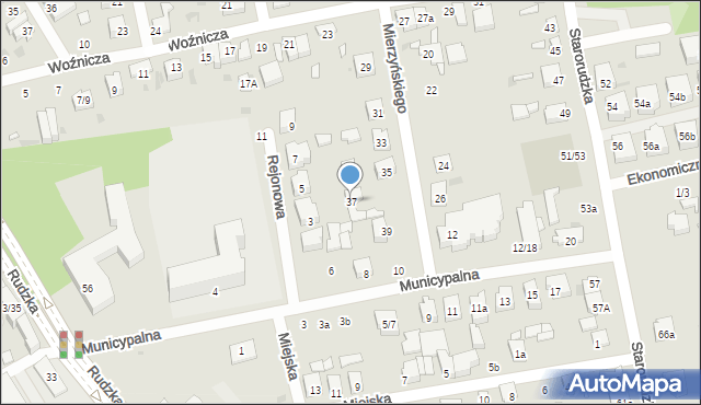 Łódź, Mierzyńskiego Zdzisława, dr., 37, mapa Łodzi