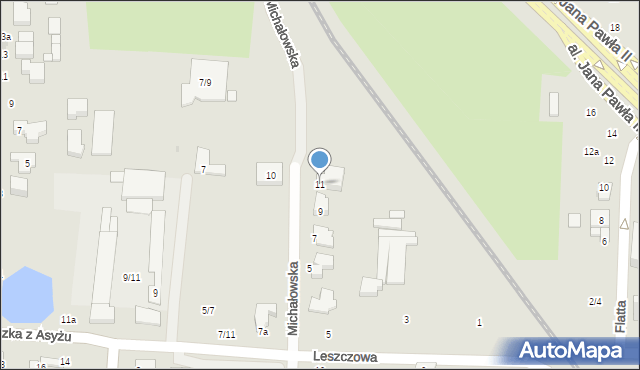 Łódź, Michałowska, 11, mapa Łodzi