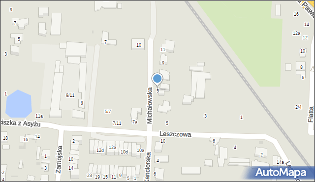Łódź, Michałowska, 5, mapa Łodzi