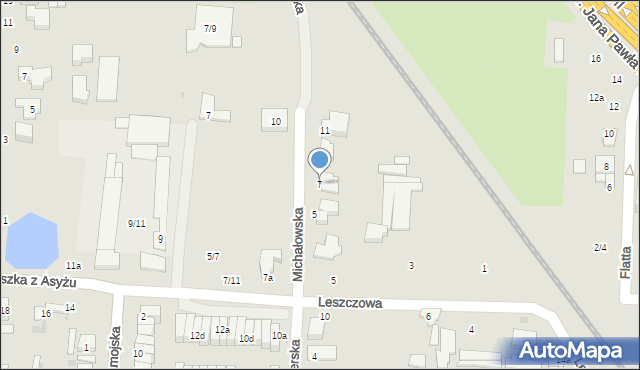 Łódź, Michałowska, 7, mapa Łodzi
