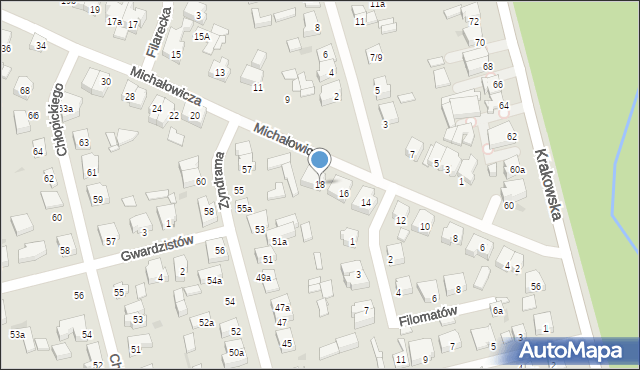 Łódź, Michałowicza Jerzego, 18, mapa Łodzi