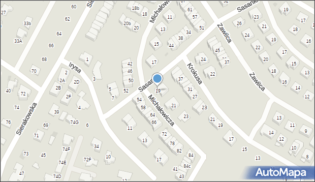 Łomianki, Michałowicza Mieczysława, prof., 19, mapa Łomianki