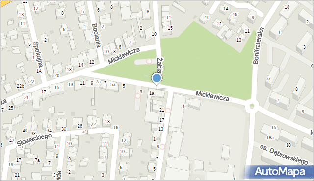 Łowicz, Mickiewicza Adama, 1b, mapa Łowicza
