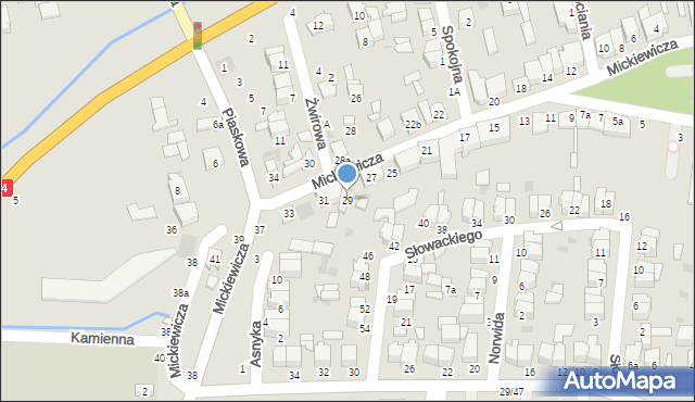 Łowicz, Mickiewicza Adama, 29, mapa Łowicza