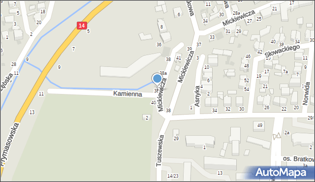 Łowicz, Mickiewicza Adama, 38b, mapa Łowicza