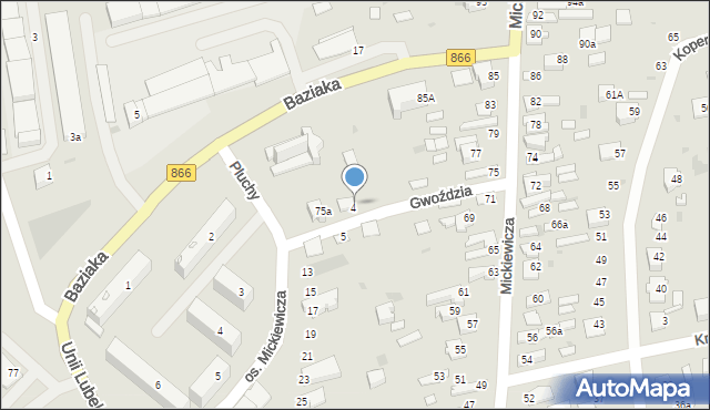 Lubaczów, Mickiewicza Adama, 75B, mapa Lubaczów