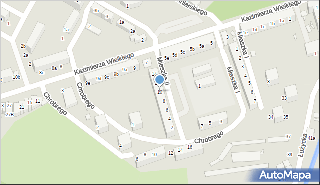 Lubań, Mieszka II, 10, mapa Lubań