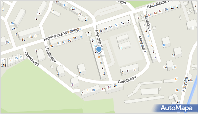 Lubań, Mieszka II, 8, mapa Lubań