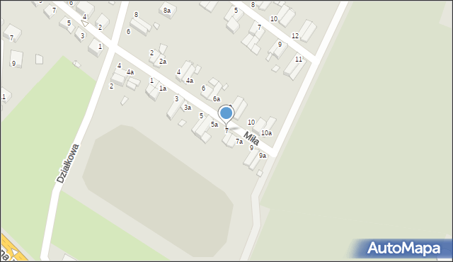 Lubań, Miła, 7, mapa Lubań