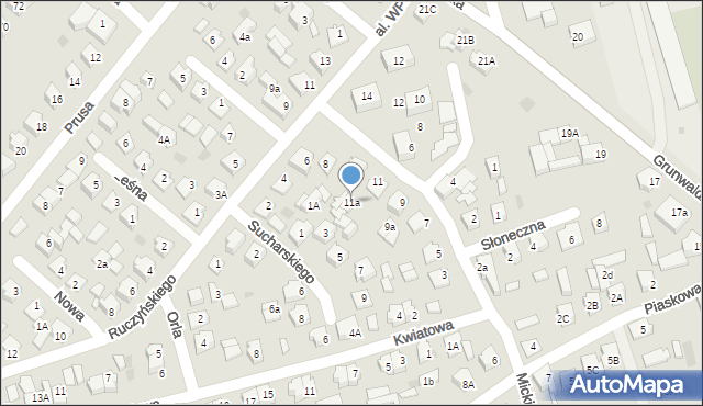 Lubawa, Mickiewicza Adama, 11a, mapa Lubawa