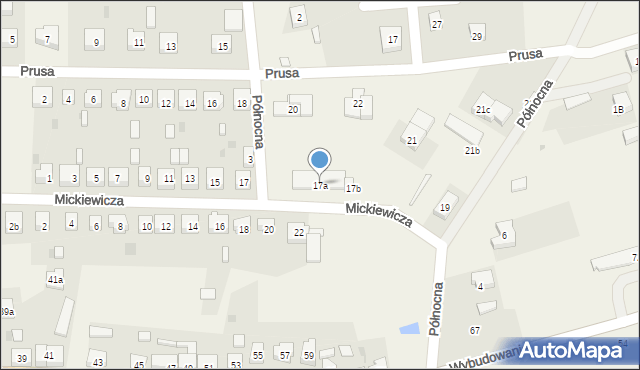 Lubichowo, Mickiewicza Adama, 17a, mapa Lubichowo