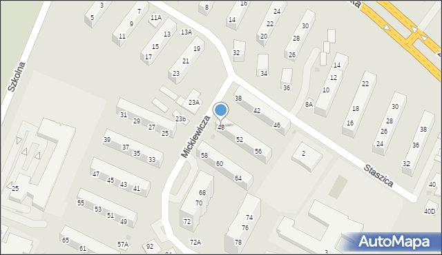 Lubin, Mickiewicza Adama, 48, mapa Lubin