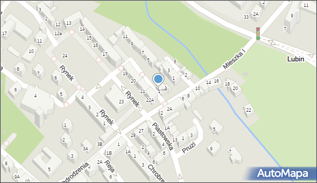Lubin, Mieszka I, 1, mapa Lubin