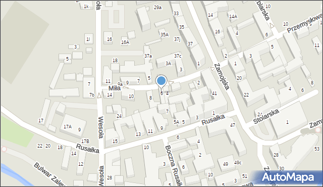Lublin, Miła, 6, mapa Lublina