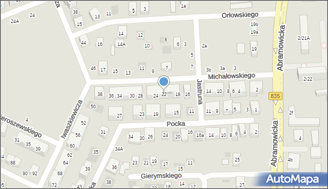 Lublin, Michałowskiego Piotra, 22, mapa Lublina