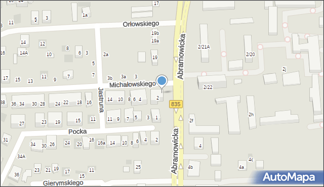 Lublin, Michałowskiego Piotra, 2a, mapa Lublina