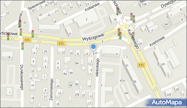 Lublin, Mireckiego Franciszka, 1, mapa Lublina