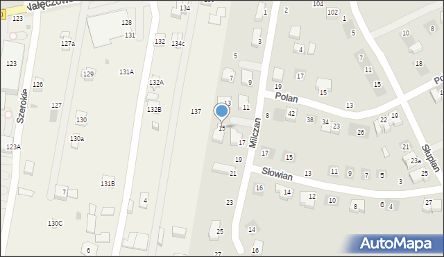 Lublin, Milczan, 15, mapa Lublina