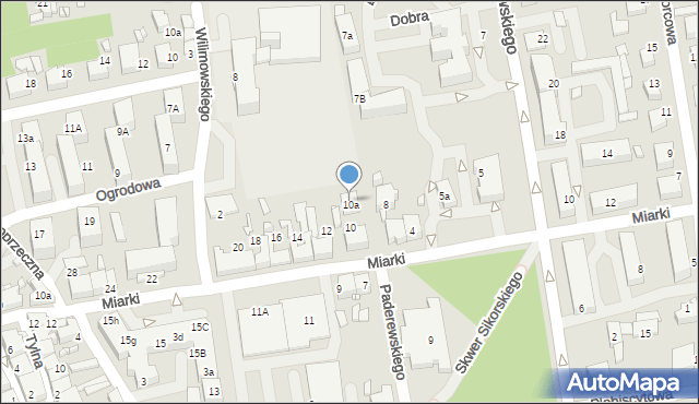 Lubliniec, Miarki, 10a, mapa Lubliniec