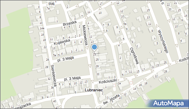 Lubraniec, Mickiewicza Adama, 23, mapa Lubraniec