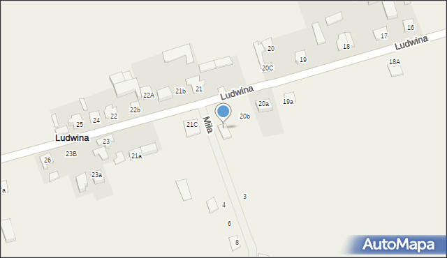Ludwina, Miła, 1, mapa Ludwina