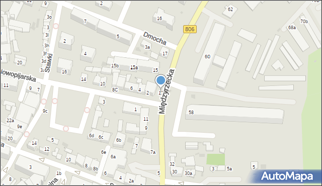 Łuków, Międzyrzecka, 13, mapa Łuków