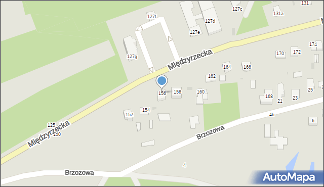 Łuków, Międzyrzecka, 156, mapa Łuków