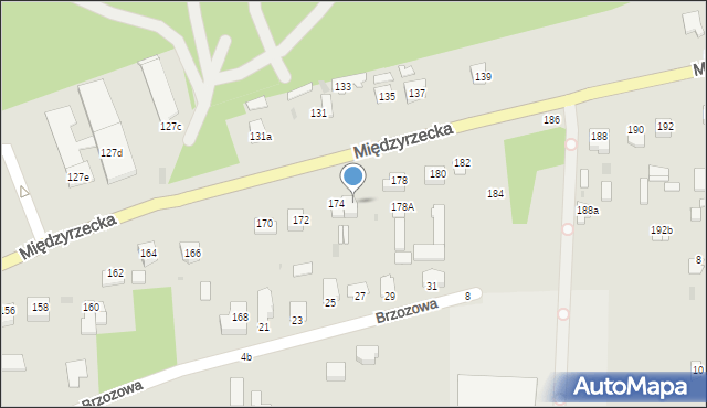 Łuków, Międzyrzecka, 176, mapa Łuków