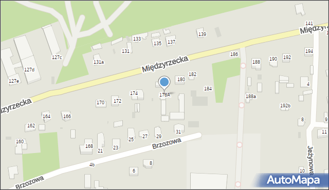 Łuków, Międzyrzecka, 178A, mapa Łuków