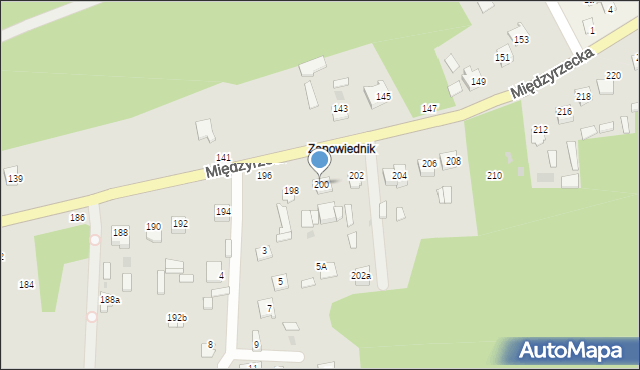 Łuków, Międzyrzecka, 200, mapa Łuków