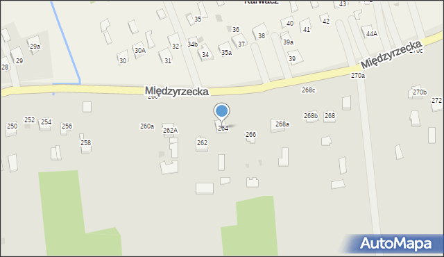 Łuków, Międzyrzecka, 264, mapa Łuków