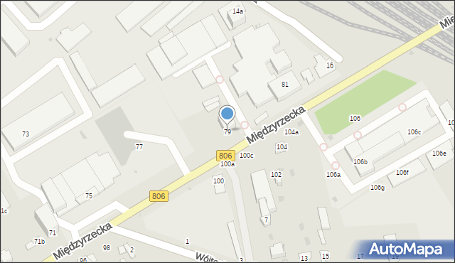 Łuków, Międzyrzecka, 79, mapa Łuków