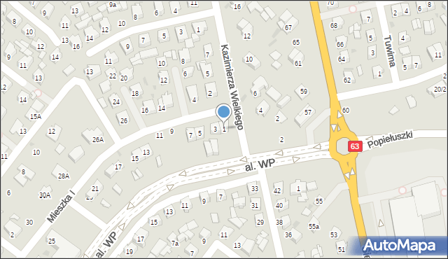 Łuków, Mieszka I, 1, mapa Łuków