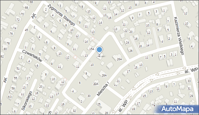 Łuków, Mieszka I, 28, mapa Łuków