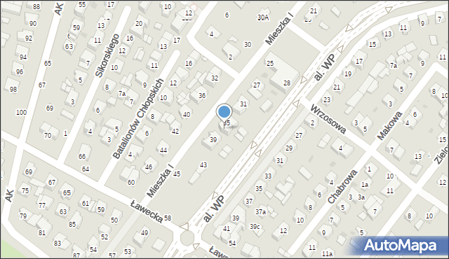 Łuków, Mieszka I, 37, mapa Łuków