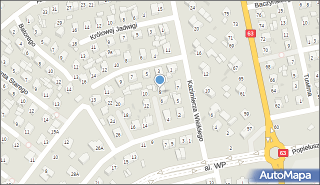 Łuków, Mieszka I, 8, mapa Łuków