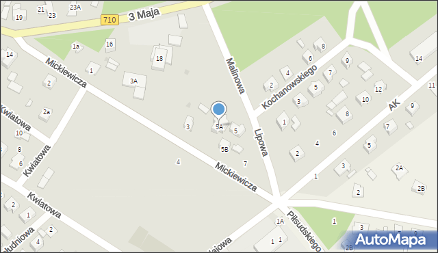 Lutomiersk, Mickiewicza Adama, 5A, mapa Lutomiersk