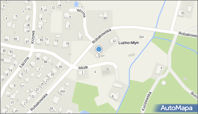 Luzino, Miotk Pawła, 1, mapa Luzino